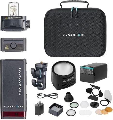 Flashpoint eVOLV 200 Pro II TTL Pocket Flash with Round Head Pro Kit