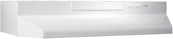 Broan-NuTone F403011 30 Inch 4 Way Convertible Under Cabinet Kitchen Stove Range Hood, White on White