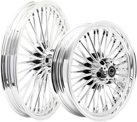 TOFR 21x2.15 16x3.5 Chrome Fat Spoke Wheels For Harley Dyna FXD FXDB 00-05