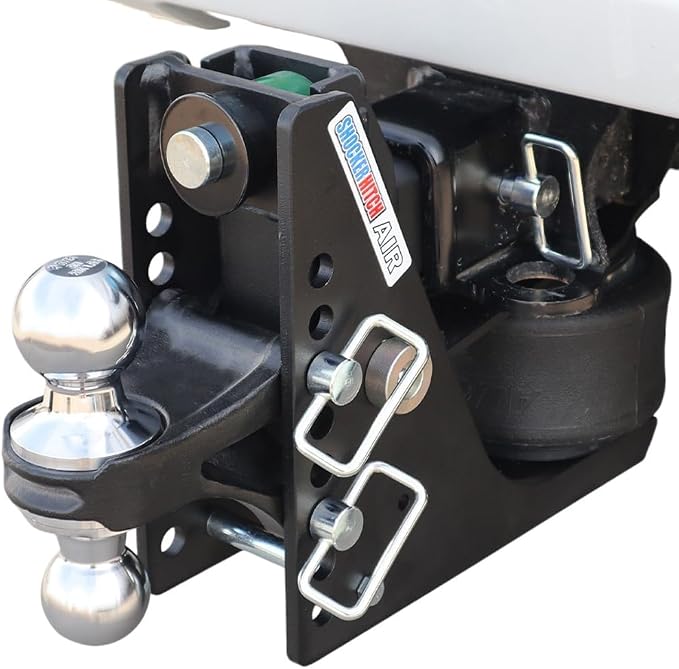 Shocker 14K Max Air Drop Hitch with Chrome Combo 2" & 2-5/16" Balls, Fits 2" Hitch - 14,000 lbs