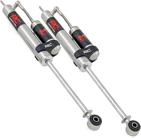 Rough Country M1R Monotube Front Shocks with External Reservoir for Jeep Wrangler JK & Unlimited (2007-2018) w/3-4.5" Lift - Off-Road Shock Absorbers, 2-Pack