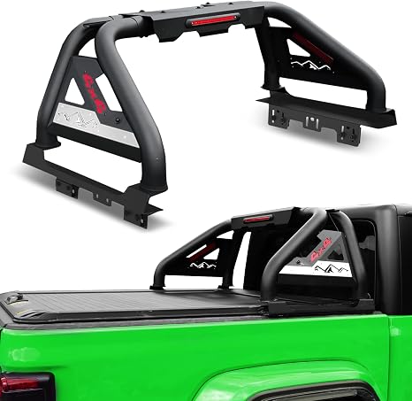 Adjustable Truck Roll Bar for Full Size Pickup Truck, Roll Bar for Truck Sport Bar Chase Rack with Brake Lights Compatible with Ford F150, Silverado, Sierra, Ram, Titan XD, Tundra