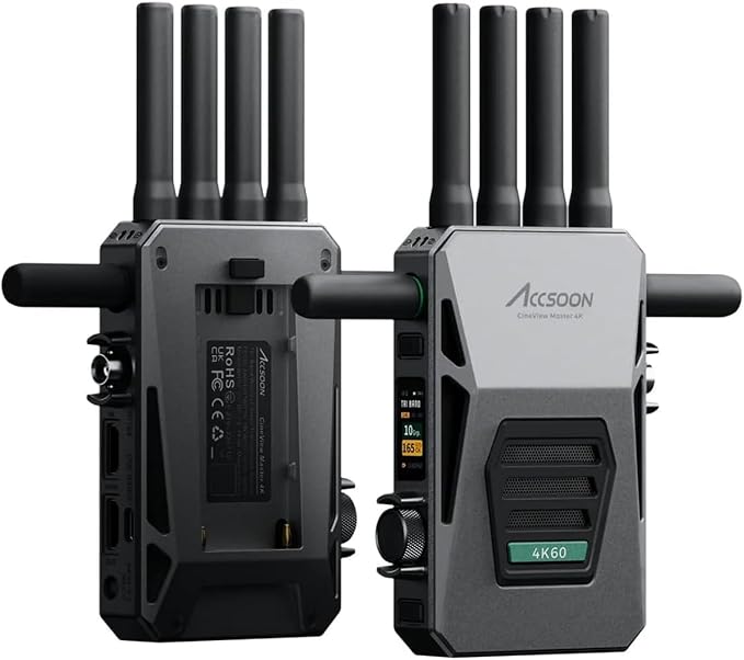 Accsoon 4K60 HDMI/SDI Wireless Video Transmitter Receiver for Film Sets | Sends 4K60 through HDMI and 1080p through HDMI/SDI for monitoring, recording, and streaming.