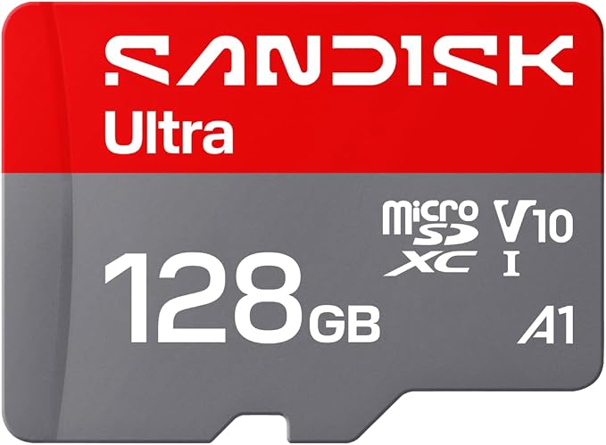 SANDISK 128GB Ultra microSD UHS-I Card - Up to 195MB/s Read Speed, Full HD Video, V10, U1, C10, A5 - SDSQUJQ-128G-GZ6MA