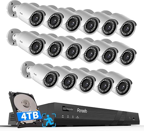 16 Camera Security System for Business with 4TB HDD, PB37F1616-5M