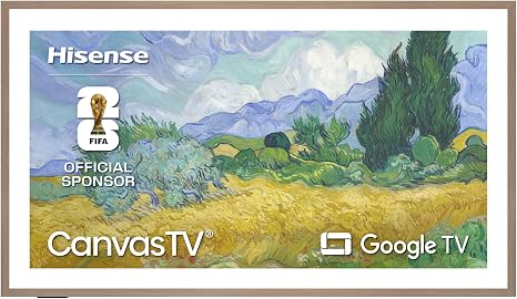 Hisense 55“ Hi-QLED S7 CanvasTV Series 4K UHD Google Smart Art TV (55S7SG, 2026 New) - 144Hz, Art Mode, Anti-Glare Panel, Dolby Vision HDR, Hi-Matte Display, Frame & UltraSlim Wall Mount Included