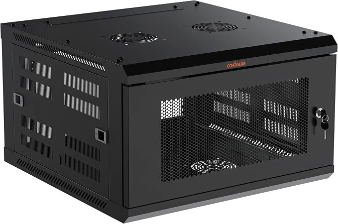 ECHOGEAR 6U Network Rack w/Enclosed Design, Easy Install, 600mm Depth