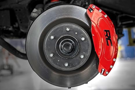 Rough Country Brake Caliper Covers for Toyota Tundra (2022-2026) - Red Corrosion Resistant Finish, 6061-T6 Aluminum, Front & Rear Brake Caliper Cover (Set of 4)