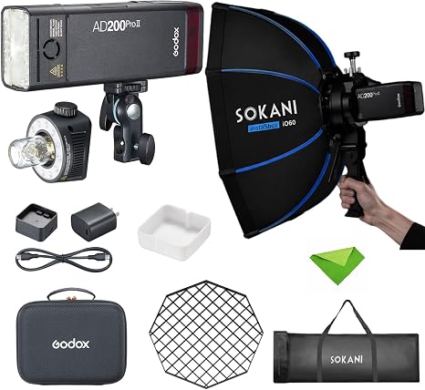 GODOX AD200 Pro II AD200ProII + 23.6"/60cm Softbox, 200Ws 2.4G TTL Flash