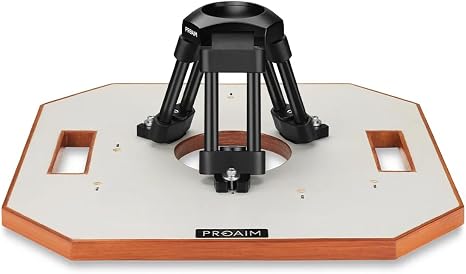 PROAIM Heavy-Duty Cinema Hi-Hat with Mitchell Mount, 200kg/440lb | 46*46cm laminated board with carry handles, supports up to 200kg, optimized for floor, dolly, and unconventional setups.