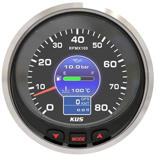 Kus 100mm Universal Multifunctional Digital Instrument KMG-30KP Compatible with J1939 & NMEA2000 for Marine Sailboats Yachts Cargo Ships