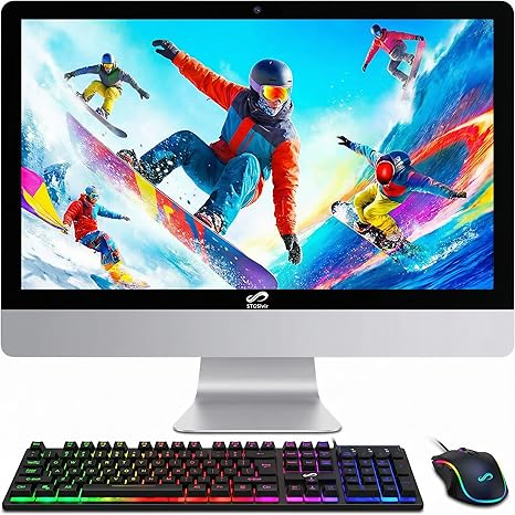 STGSivir All in One Computer PC,24" FHD Display,Core i7,16G RAM,512G SSD | All in One Desktop Computer,WiFi 5,BT,RGB Keyboard,Mouse,Webcam,HDMI,Win11 Home,AIO for Home,Office