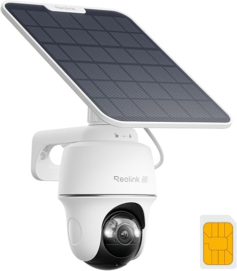 REOLINK 4K Solar Security Cameras Wireless Outdoor, 4G LTE Cellular Camera
