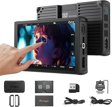 Portkeys LH5C Camera Monitor 5.4" 800nits Field Monitor Wired Control for A7MV/A9II/A7SIII/A7MIV/A9M3/A6700/A7CII/FS5/FS7/FX2/FX30/FX6/FX9/PXW-Z200/A1/ZV-1/ZV-E1, R5/6/7/8, BS1H/BGH1/GH5/6/7, etc