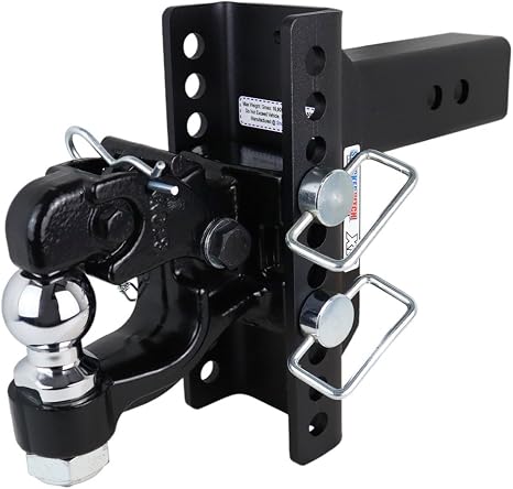 Shocker XR Drop Hitch with Pintle & Ball, Fits 2-1/2"Hitch Has 2" Ball 3" Rise/9" Drop