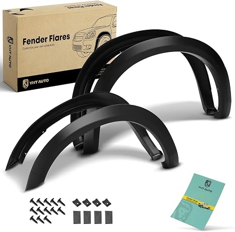 YHTAUTO OE Factory Style Fender Flares for Dodge, Textured Black