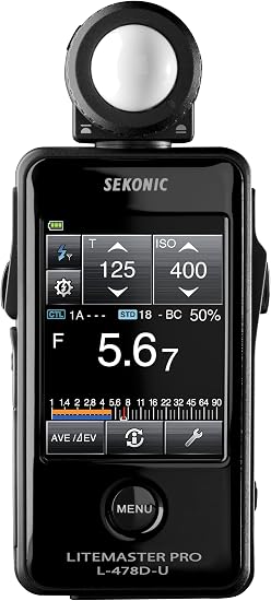 Sekonic LiteMaster Pro L-478D-U Light Meter, Touchscreen Incident & Reflected Meter with Flash Analyzing, Cine Frame Rate & Shutter Angle Control, Illuminance & Luminance Measurement