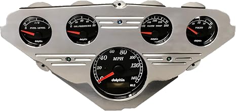 Dolphin Gauges 1955 1956 1957 1958 1959 Chevy Truck 5 GPS Gauge Dash Cluster Panel Set Black