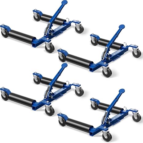 Mechanical 1500-lbs Car Wheel Dolly Set of 4 Blue
