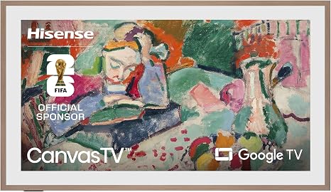 Hisense 65-Inch Class QLED 4K S7N CanvasTV™ Series Dolby Vision HDR Google Smart TV (65S7N) - 144Hz, Art Mode, Anti-Glare Panel, Hi-Matte Display, Frame & UltraSlim Wall Mount Included