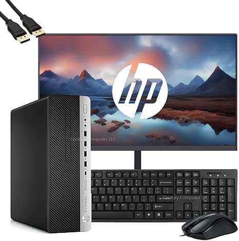 HP EliteDesk 800 G3 SFF Desktop Computer with 21.5"" FHD Monitor Bundle PC Set, Intel Core i5-6500 3.2GHz, 8GB RAM, 256GB SSD, Keyboard & Mouse, WiFi, Windows 11 Pro, Black (Renewed)