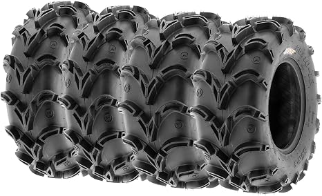 Set of 4 SunF A050 26x9-12 Front & 26x11-12 Rear Deep Mud + Trail ATV UTV Off-Road Tires, 6PR, Tubeless