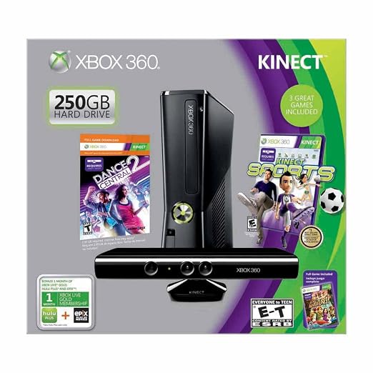 Xbox 360 250GB with Kinect Holiday Value Bundle (Renewed)