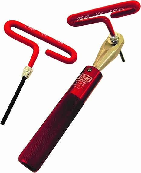 Valve Lash Wrench - Torque Adjustment Tool - 3/8 Inch Drive, 5/32, 3/16 Inch | Aluminum, Red Anodized, Insulated Handles Kit