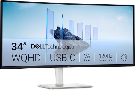 Dell 34 Monitor S3425DW, WQHD VA, 120Hz, FreeSync Premium, Eye Comfort