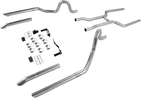 Flowmaster 17107 Header-Back Exhaust System 64-72 Chevelle Pipe Kit- Only, Gray