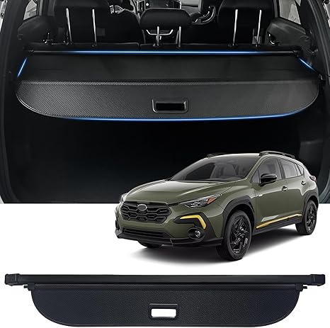 AUXKO Retractable Cargo Cover for 2026-2024 Subaru Crosstrek, Carbon Fiber | 4 PCS Headrest Hooks, Tool-free Shade, Anti-peeping Privacy Screen, Anti-UV Luggage Accessory, Waterproof Rear Trunk Cover