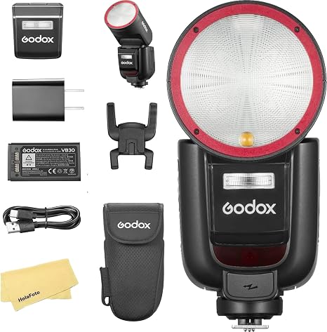 Godox V1 Pro C V1Pro-C Camera Flash for Canon Camera Flash Speedlite | 76Ws 2.4G TTL 1/8000 HSS,500 Full Power Flashes,1.3s Recycle Time,LED Modeling Lamp(USA Version)