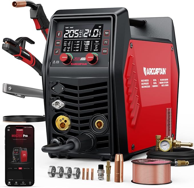 ARCCAPTAIN MIG205 Pro MIG Welder 205A 120V 240V 6-in-1 Aluminum Welding