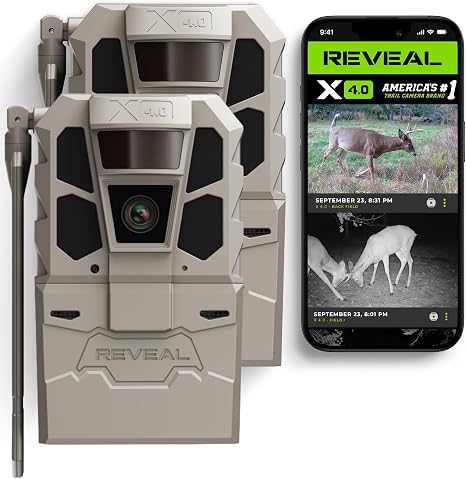TACTACAM Reveal X 4.0 2-Pack Cellular Trail Camera, Night Vision | 4K photo; industry's best battery life; Live View; GPS; FlexPack system; simultaneous photo/video, zero delay