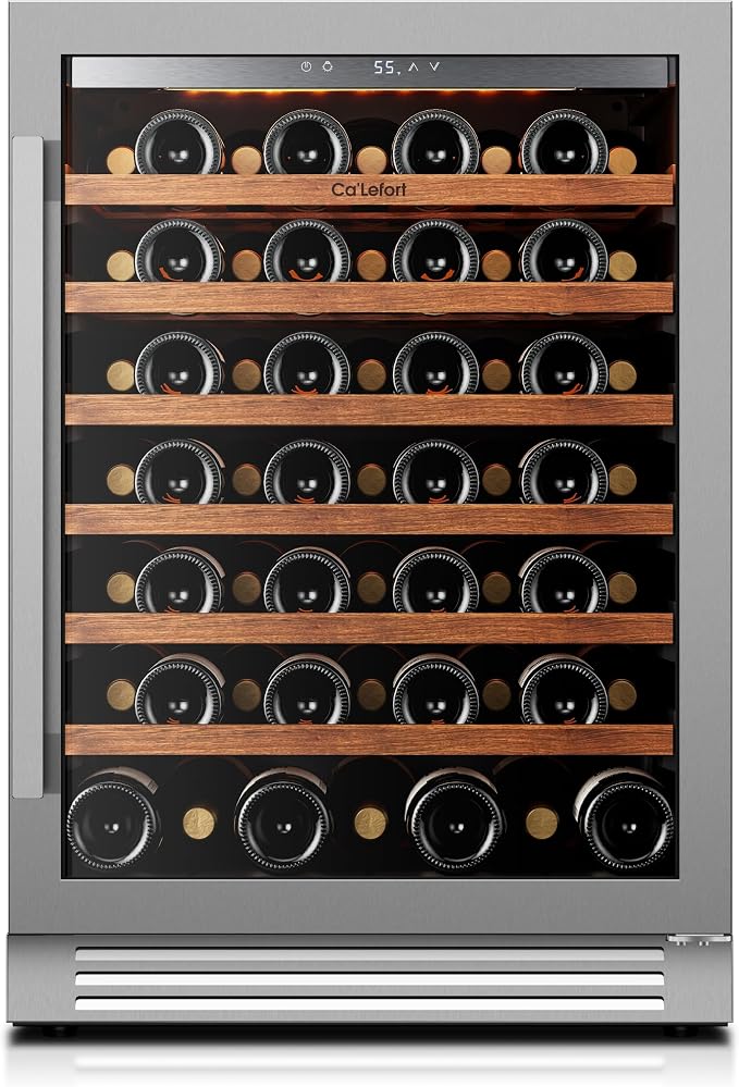 24 Inch Wine Fridge, 61-Bottle Wine Cooler Refrigerator