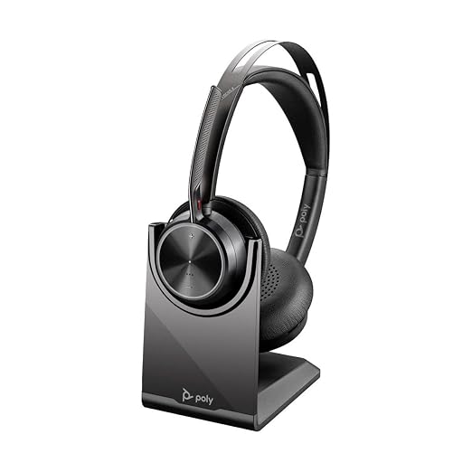 HP - Poly Voyager Focus 2 USB-C-C Headset ANDUSB-C/A Adapter and Charging Stand - GOOGL