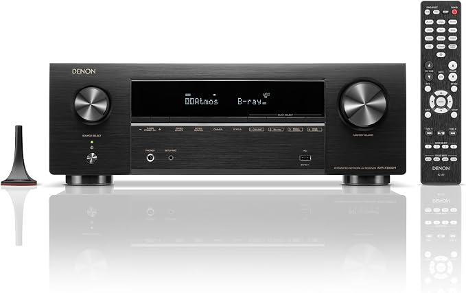Denon AVR-X1800H 7.2 Channel AV Stereo Receiver (80W x 7), WiFi, Bluetooth