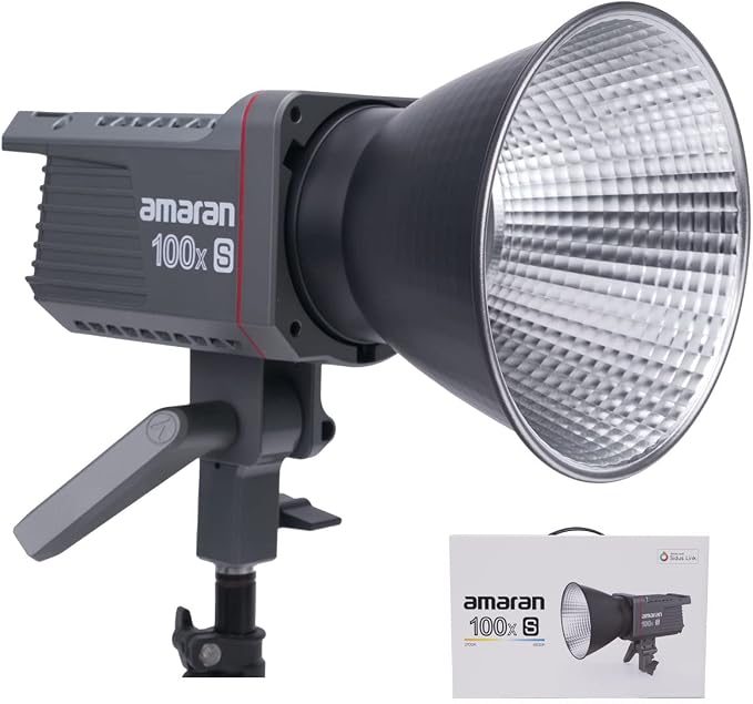 Aputure amaran 100x S Bi-Color LED Video Light, 100W Output, Bluetooth App Control, 9 Built-in Lighting Effects, DC/AC Power Supply, Ultra Silent Fan