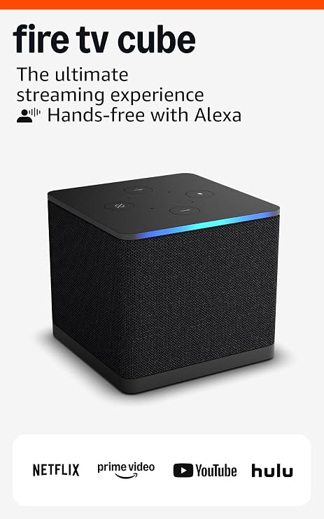 Like-New Amazon Fire TV Cube, with AI-powered Fire TV Search, Hands-free streaming device with Alexa, Wi-Fi 6E, 4K Ultra HD, find shows faster with Alexa+