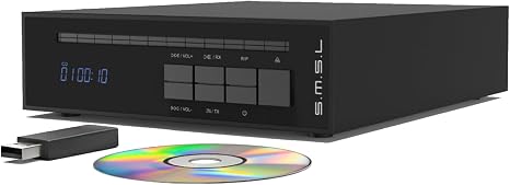 SMSL PL20 CD Player CS43131×2 Chip CD Ripper Bluetooth USB Ripping Black