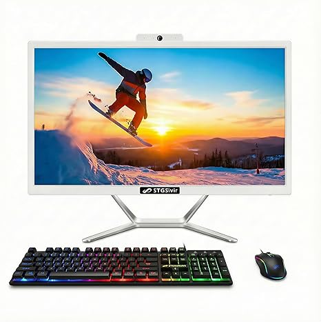 STGSivir All in One Computer PC,21.5" FHD Display,Core i5,16G RAM,512G SSD | All in One Desktop Computer,WiFi 5,BT,RGB Keyboard,Mouse,HDMI,Win11 Home,AIO for Home,Office