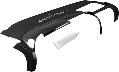 Dash Cover Compatible with 2007-2013 Chevy Silverado & GMC Sierra in Ebony Black - Hard Molded Plastic Dashboard Cap