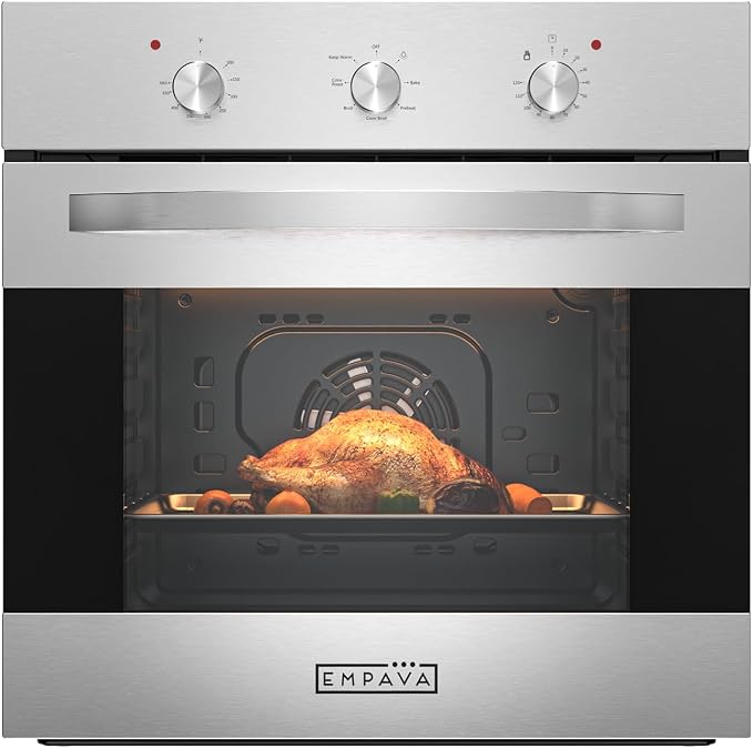 Empava 24 inch Electric Single Wall Oven with 6 Cooking Modes