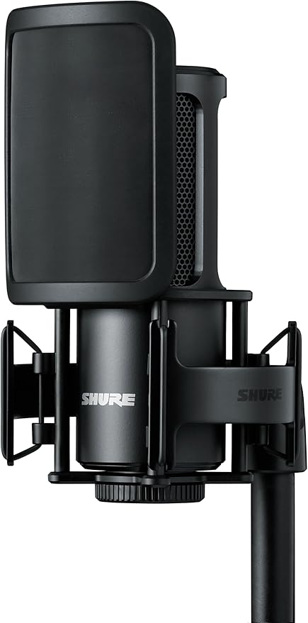 Shure SM4 XLR Studio Condenser Microphone Kit for Recording | Home-studio condenser mic with mix-ready audio, all-metal build, detachable magnetic pop filter and shock mount