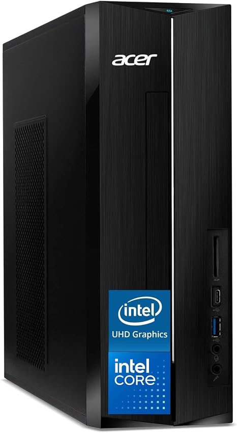 acer Aspire Business Desktop, Intel Processor, 8GB Memory, 256GB PCIe SSD, Ultra-Quiet Design, SD Card Reader, Dual 4K Monitor Support, USB-C, Wired Keyboard and Mouse, Windows 11