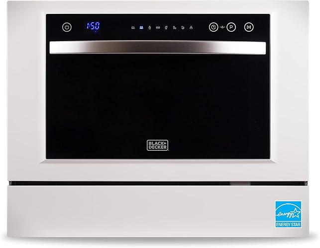 BLACK+DECKER Countertop Dishwasher, Energy Star Certified, BCD6W, White