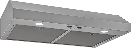 Broan-NuTone 30-Inch Stainless Steel Under Cabinet Range Hood- Trusted Quiet Power with 350 CFM, 1.5 Sones for Effective Everyday Kitchen Ventilation