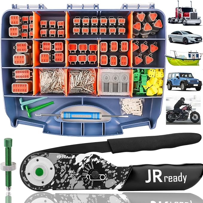 JRready DW5007-02 Deutsch Connector Kit, DT 2 3 4 6 8 12 Pin Connectors