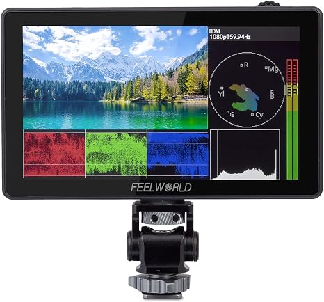 FEELWORLD LUT5 5.5 Inch 3000nits Ultra Bright FHD Field DSLR Camera Monitor | 4K HDMI In Out, 3D LUT, HDR Waveform Histogram Focus Assist, for Profession Videographer, for Outdoor, F970 External Kit