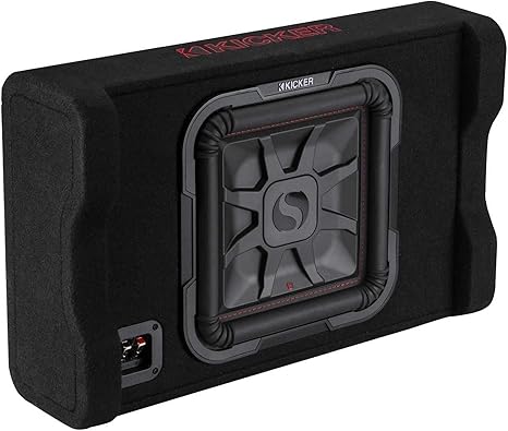 Kicker 49L7TDF122 Down-Firing 12" Subwoofer Enclosure L7T 2 Ohm (Renewed) | Loaded 12 inch sub box for deep bass, under seat or cargo area placement, easy car audio upgrade